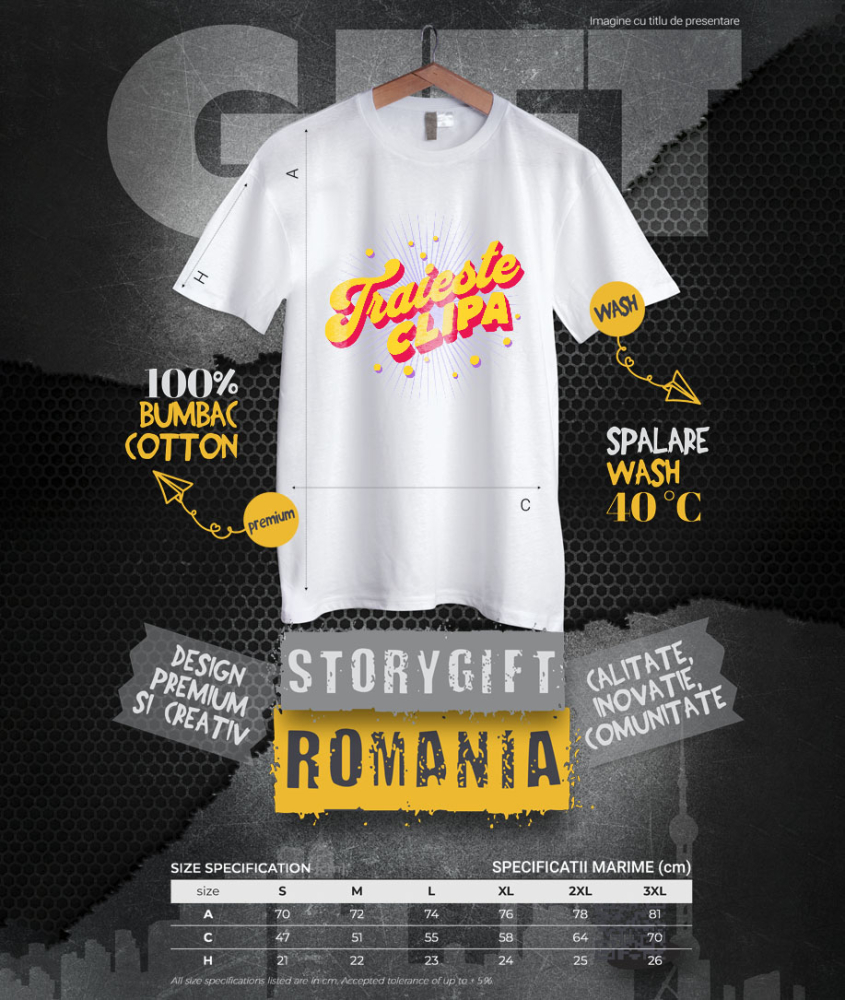 Tricou Femei, Barbati, Copii, Fata, Baiat, Unisex Personalizat Trăiește Clipa – Tricou Personalizat cu Mesaj Inspirațional [4]