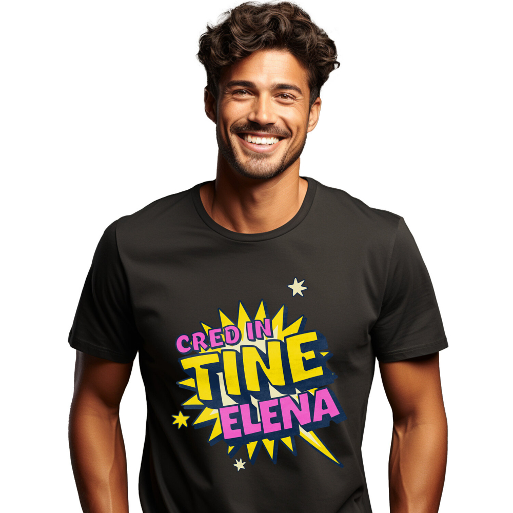 Tricou Femei, Barbati, Copii, Fata, Baiat, Unisex Personalizat „Cred în Tine Elena” - Mesaj Motivațional Personalizat pentru Femei | Cadouri cu Putere și Determinare [1]