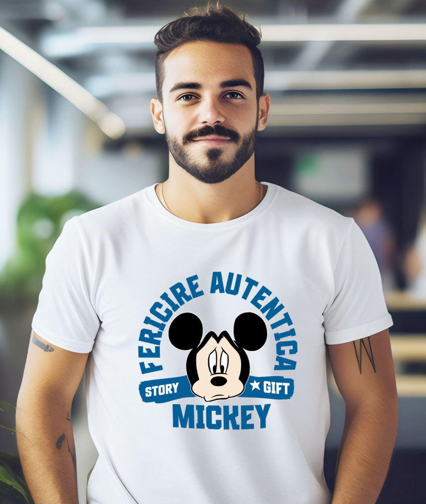 Tricou Barbati cu Mickey in Cautarea Bucuriei 100% Bumbac, Alb, M [2]