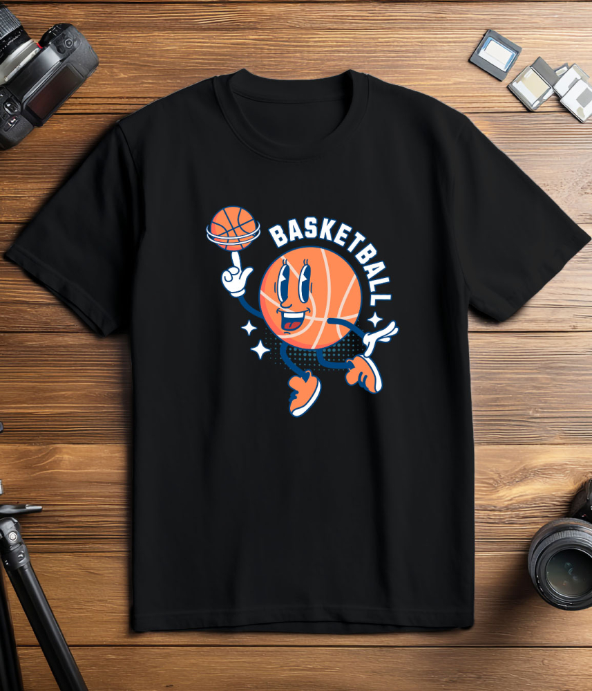 Tricou Femei, Barbati, Copii, Fata, Baiat, Unisex Personalizat Minge de Baschet Animată – Design Sportiv și Motivațional [3]