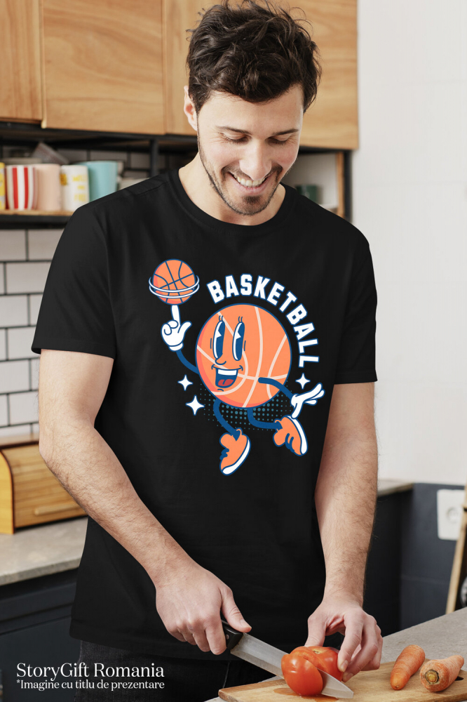 Tricou Femei, Barbati, Copii, Fata, Baiat, Unisex Personalizat Minge de Baschet Animată – Design Sportiv și Motivațional [2]