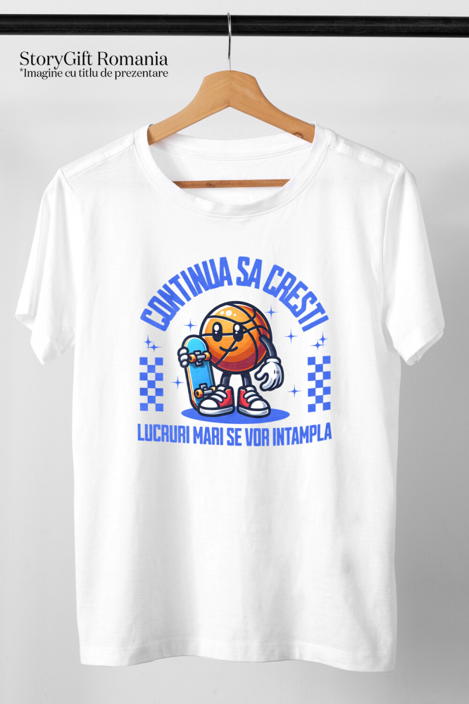 Tricou Femei, Barbati, Copii, Fata, Baiat, Unisex Personalizat Minge Baschet, Teniși și Skateboard Personalizate – Cadou Sportiv Motivațional [3]