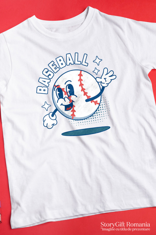 Tricou Femei, Barbati, Copii, Fata, Baiat, Unisex Personalizat Minge de Baseball Animată – Design Sportiv și Motivațional [3]
