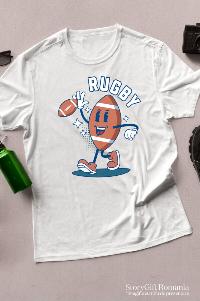 Tricou Femei, Barbati, Copii, Fata, Baiat, Unisex Personalizat Minge de Fotbal American Animată – Design Motivațional și Sportiv [3]