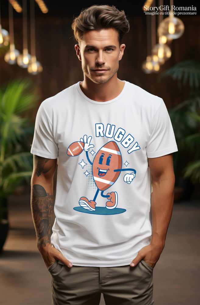 Tricou Femei, Barbati, Copii, Fata, Baiat, Unisex Personalizat Minge de Fotbal American Animată – Design Motivațional și Sportiv [2]