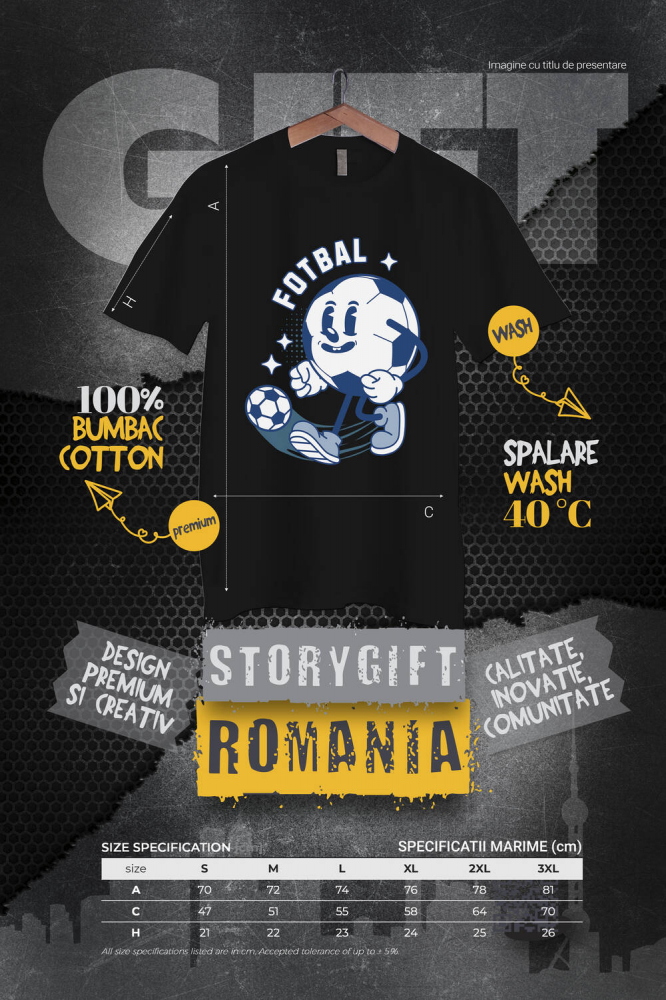 Tricou Femei, Barbati, Copii, Fata, Baiat, Unisex Personalizat Minge de Fotbal Animată – Design Motivațional și Sportiv [4]