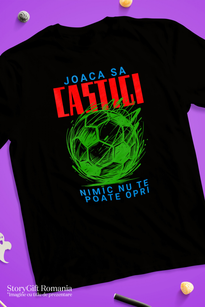 Tricou Femei, Barbati, Copii, Fata, Baiat, Unisex Personalizat Minge Fotbal Abstract – Joacă Să Câștigi și Sport În Echipa Ta [3]