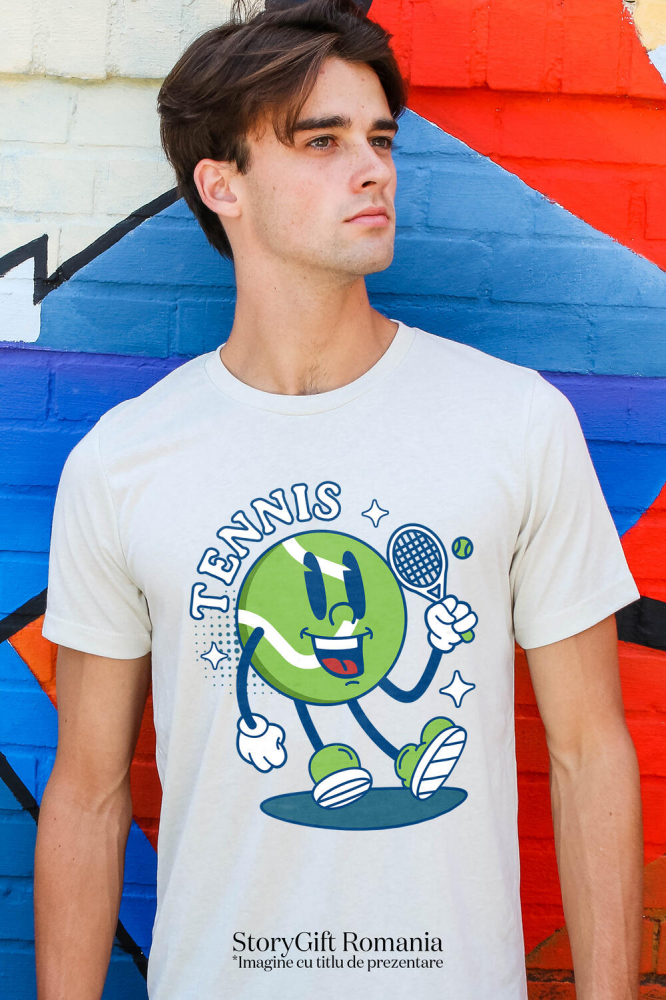 Tricou Femei, Barbati, Copii, Fata, Baiat, Unisex Personalizat Minge de Tenis Animată – Design Sportiv și Vesel [2]