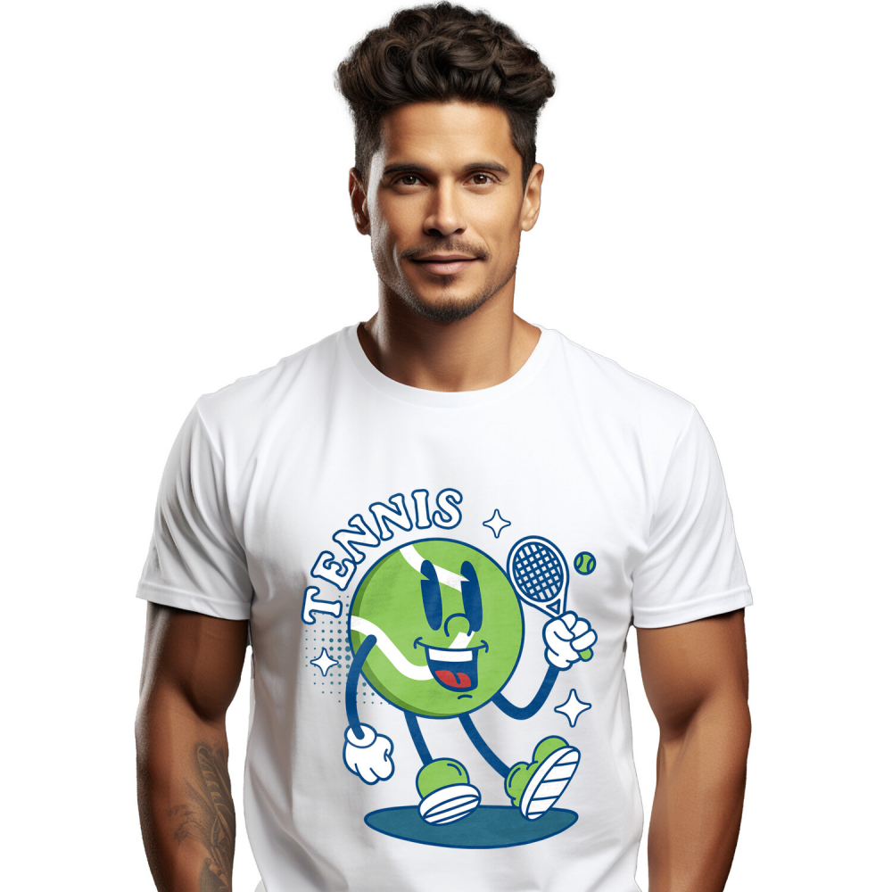 Tricou Femei, Barbati, Copii, Fata, Baiat, Unisex Personalizat Minge de Tenis Animată – Design Sportiv și Vesel [1]