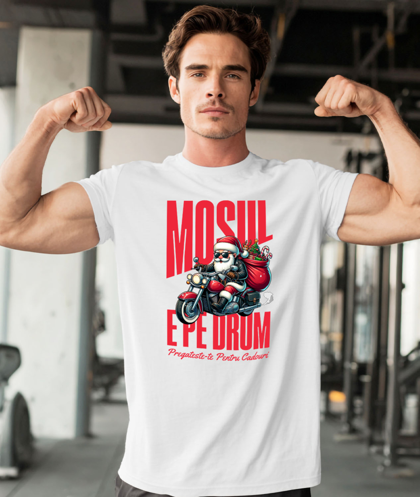 Tricou Femei, Barbati, Copii, Fata, Baiat, Unisex Personalizat Moș Crăciun Cool Pe Motocicletă - Pregătește-te Pentru Cadouri De Crăciun [2]