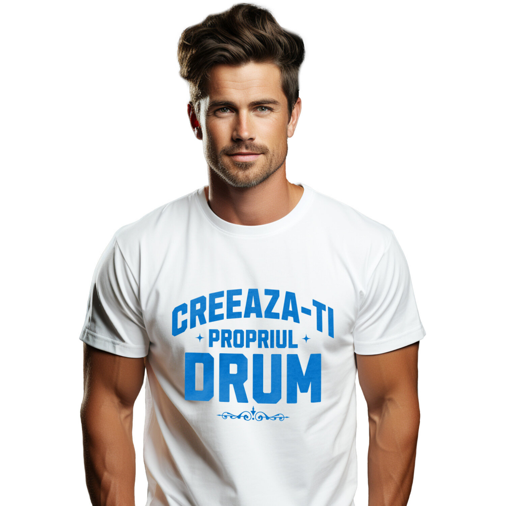 Tricou Femei, Barbati, Copii, Fata, Baiat, Unisex Personalizat Mesaj Motivațional „Creează-ți Propriul Drum” - Cadou Personalizat Self Care [1]