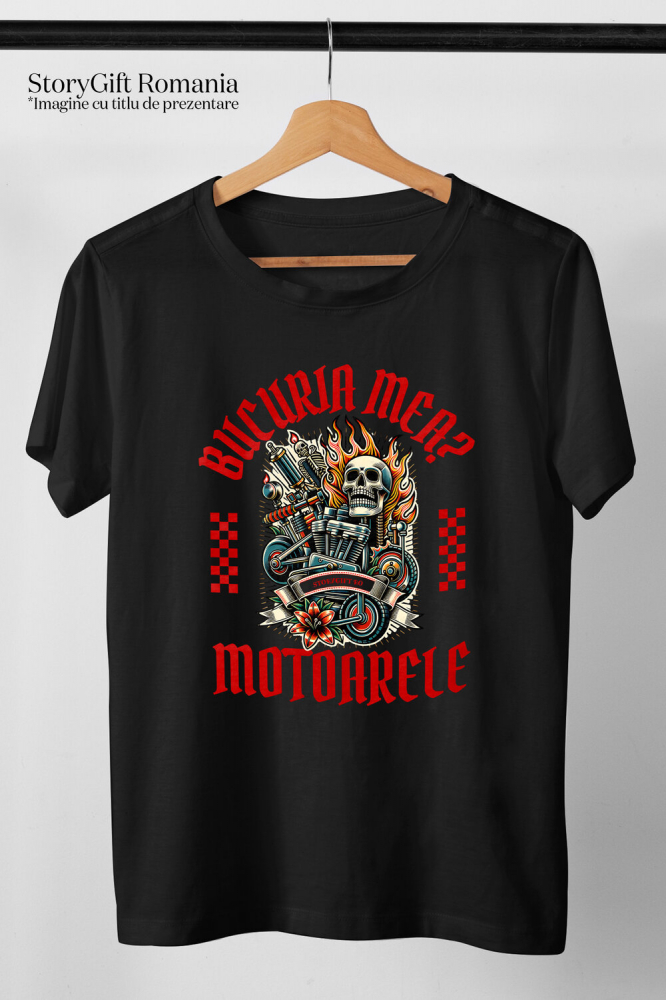 Tricou Femei, Barbati, Copii, Fata, Baiat, Unisex Personalizat Motor Puternic cu Craniu și Flăcări – Artă Mecanică și Viteză [3]