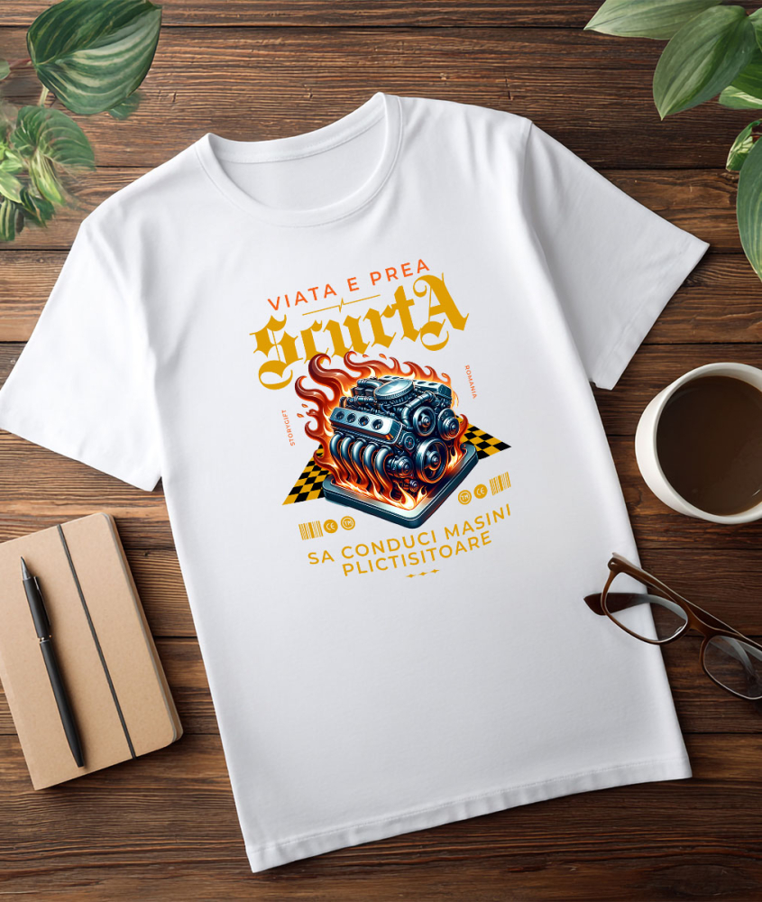 Tricou Femei, Barbati, Copii, Fata, Baiat, Unisex Personalizat Motor Incendiar – Viteză Extremă și Adrenalină în Curse Ilegale [3]