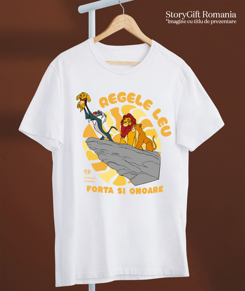 Tricou Barbati cu Musafa , Simba si Rafiki-povestea Familiei 100% Bumbac, Alb, L [3]