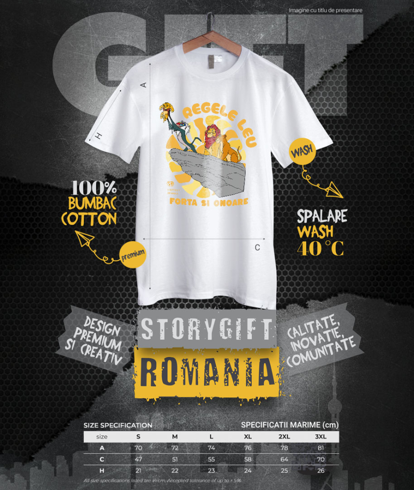 Tricou Barbati cu Musafa , Simba si Rafiki-povestea Familiei 100% Bumbac, Alb, L [4]