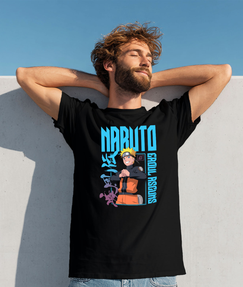 Tricou Barbati cu Naruto - calatoria unui baiat cu un vis mare și o putere imensa 100% Bumbac, Negru, XS [2]