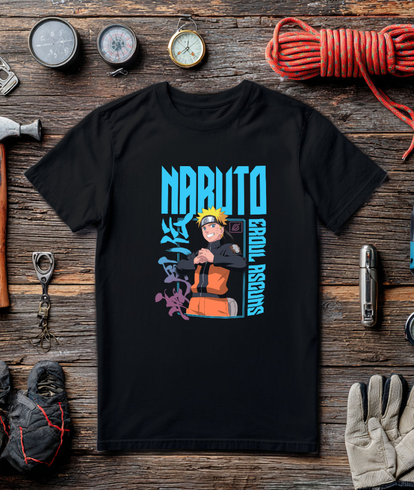 Tricou Barbati cu Naruto - calatoria unui baiat cu un vis mare și o putere imensa 100% Bumbac, Negru, XS [3]