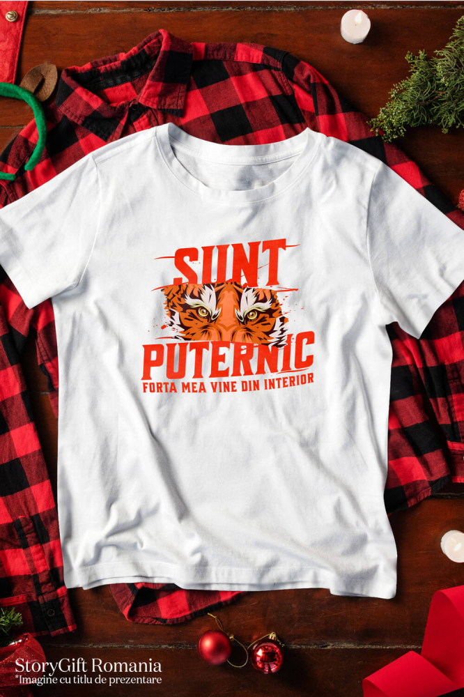 Tricou Femei, Barbati, Copii, Fata, Baiat, Unisex Personalizat „Portret Tigru Furios cu Mesaj Motivațional – Cadou Personalizat Putere și Forță Interioară” [3]