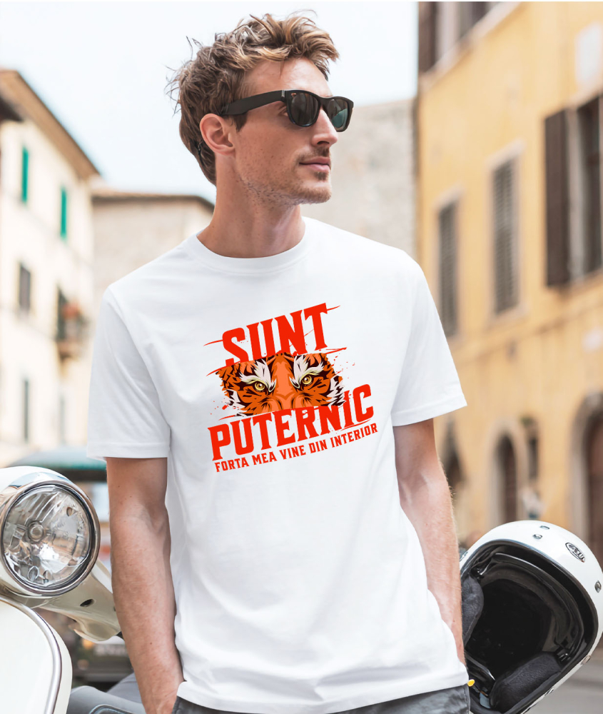 Tricou Femei, Barbati, Copii, Fata, Baiat, Unisex Personalizat „Portret Tigru Furios cu Mesaj Motivațional – Cadou Personalizat Putere și Forță Interioară” [2]