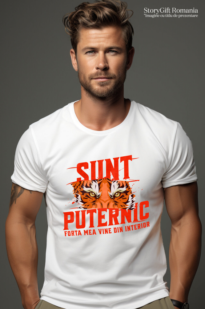Tricou Femei, Barbati, Copii, Fata, Baiat, Unisex Personalizat „Portret Tigru Furios cu Mesaj Motivațional – Cadou Personalizat Putere și Forță Interioară” [2]