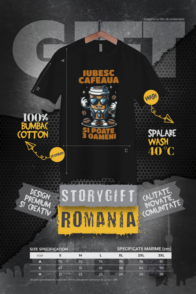 Tricou Femei, Barbati, Copii, Fata, Baiat, Unisex Personalizat „Pahar de Cafea Office Style Costum - Cadou Personalizat pentru Iubitorii de Cafea și Birou” [4]