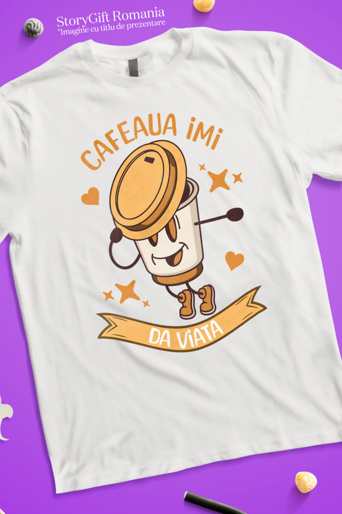 Tricou Femei, Barbati, Copii, Fata, Baiat, Unisex Personalizat „Pahar De Cafea Personalizat 'Cafeaua Îmi Dă Viață' – Cadou pentru Iubitorii de Dans și Cafea” [3]