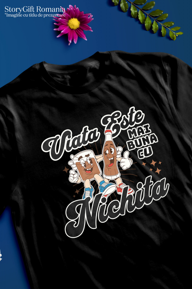 Tricou Femei, Barbati, Copii, Fata, Baiat, Unisex Personalizat Cadouri personalizate pentru prieteni – Pahar de cola și sticla de cola cu text personalizat [3]