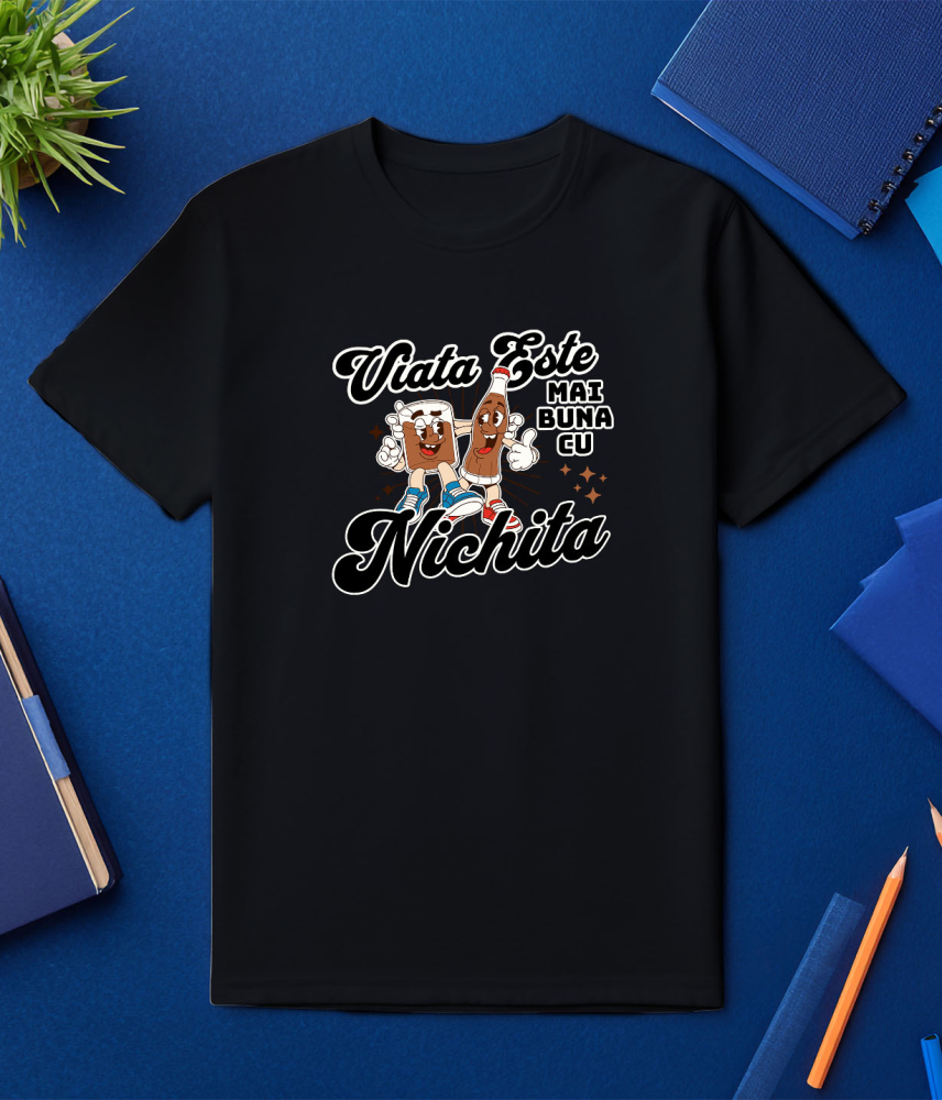 Tricou Femei, Barbati, Copii, Fata, Baiat, Unisex Personalizat Cadouri personalizate pentru prieteni – Pahar de cola și sticla de cola cu text personalizat [3]