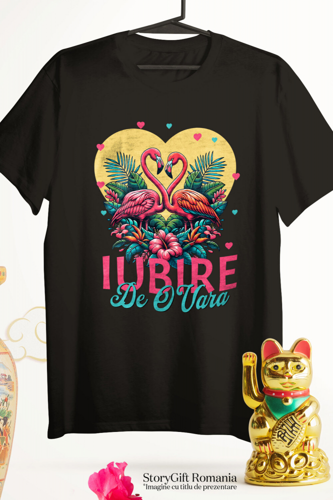 Tricou Femei, Barbati, Copii, Fata, Baiat, Unisex Personalizat Tricou Personalizat Flamingo Dragoste – Iubire de O Vară | Cadou Romantic Valentine's Day [3]