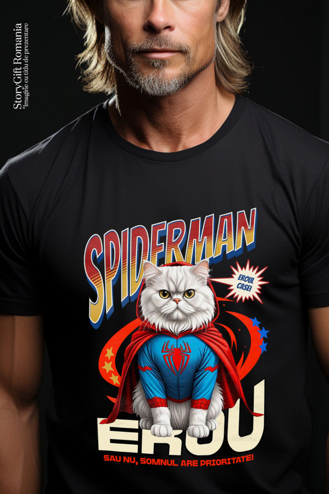 Tricou Femei, Barbati, Copii, Fata, Baiat, Unisex Personalizat Pisică Persan în Costum Spider-Man - Cadou Personalizat pentru Iubitorii de Pisici și Copii [2]