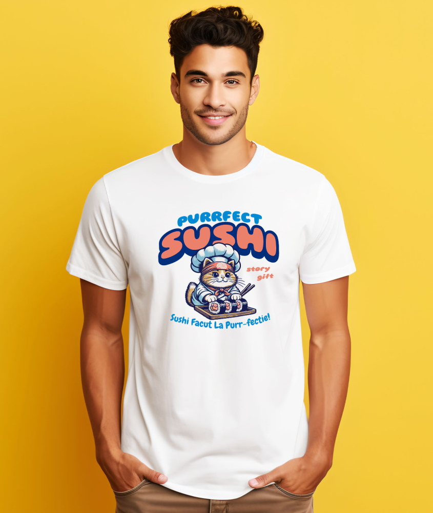 Tricou Femei, Barbati, Copii, Fata, Baiat, Unisex Personalizat Pisica Chef Ninja – Bucătar Asiatic, Sushi și Gastronomie Japoneză [2]
