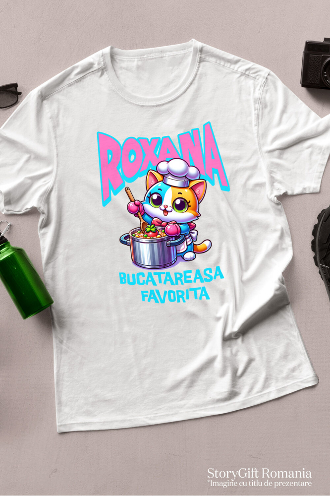 Tricou Femei, Barbati, Copii, Fata, Baiat, Unisex Personalizat Pisică Colorată Veselă – Cadou Personalizat pentru Bucătărese și Iubitori de Pisici [3]