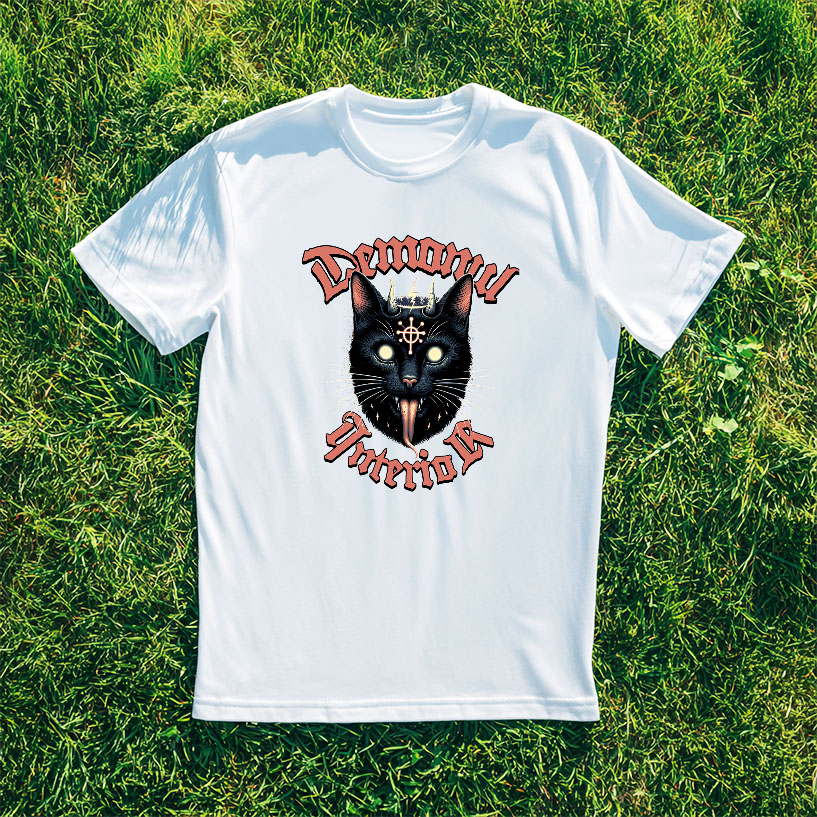 Tricou Femei, Barbati, Copii, Fata, Baiat, Unisex Personalizat Pisica Neagră Stil Iluminați Halloween – Cadou „Demonul Interior” pentru Iubitorii De Pisici și Halloween [3]