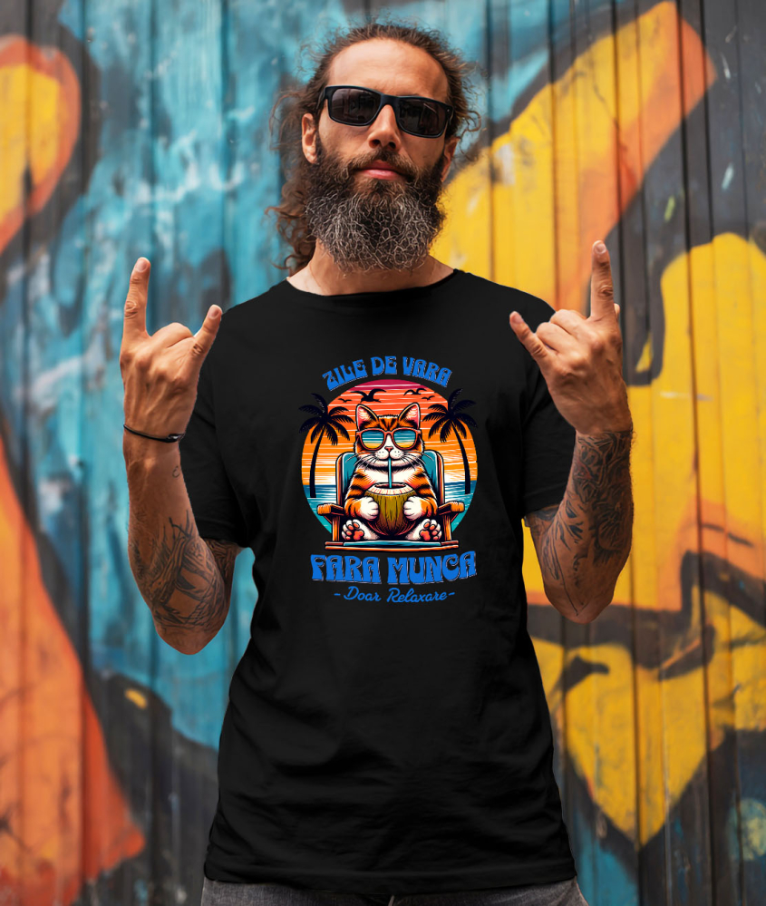 Tricou Femei, Barbati, Copii, Fata, Baiat, Unisex Personalizat Pisică Relaxată Pe Sezlong – Cadou Personalizat Pentru Familie & Prieteni [2]