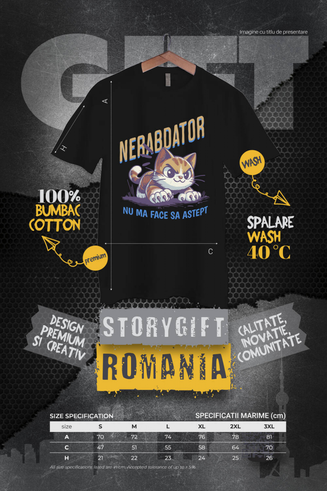 Tricou Femei, Barbati, Copii, Fata, Baiat, Unisex Personalizat Pisica Furioasă Cu Gheare „Nu Am Făcut Să Aștept” – Cadou Amuzant Pentru Iubitorii De Pisici Și Animale [4]