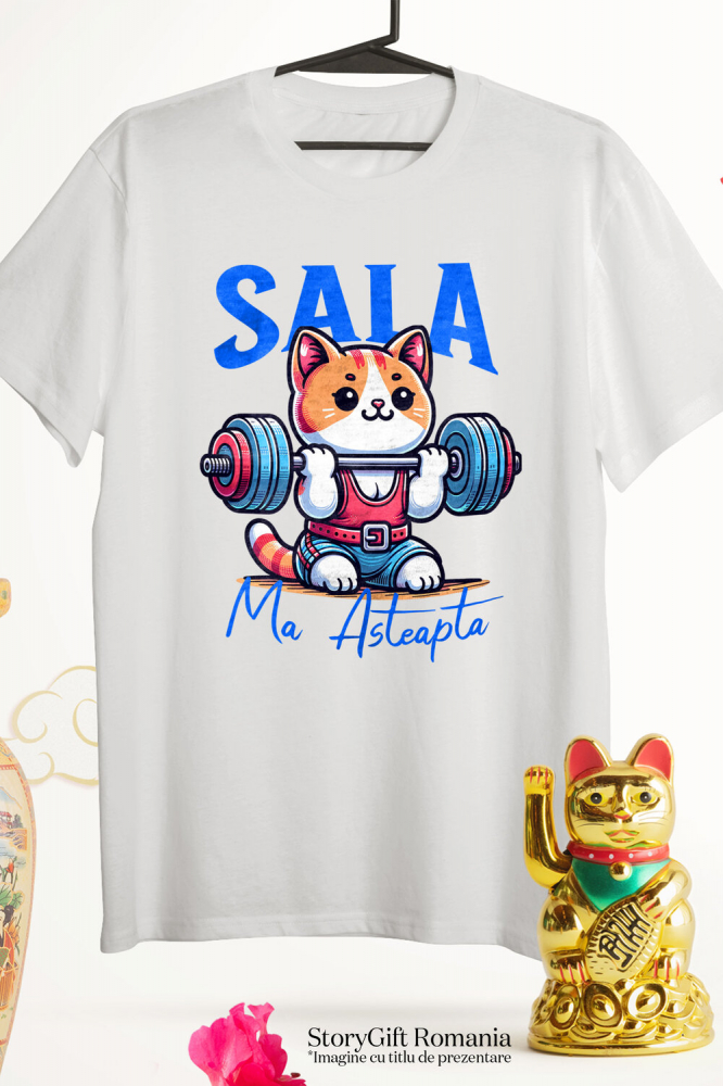 Tricou Femei, Barbati, Copii, Fata, Baiat, Unisex Personalizat Pisică Portocalie la Sală – Design Haios pentru Cadouri Personalizate [3]