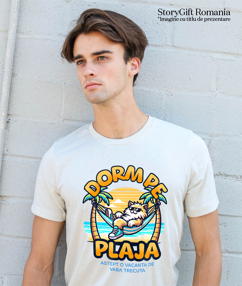 Tricou Femei, Barbati, Copii, Fata, Baiat, Unisex Personalizat Pisică Pufoasă Pe Plajă – Cadou Personalizat Funny Pentru Familie & Prieteni [2]