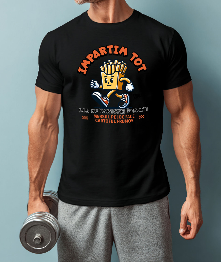 Tricou Femei, Barbati, Copii, Fata, Baiat, Unisex Personalizat Cadouri personalizate cu fast food | Cartofi prăjiți și adidași roșii pentru familie și prieteni [2]