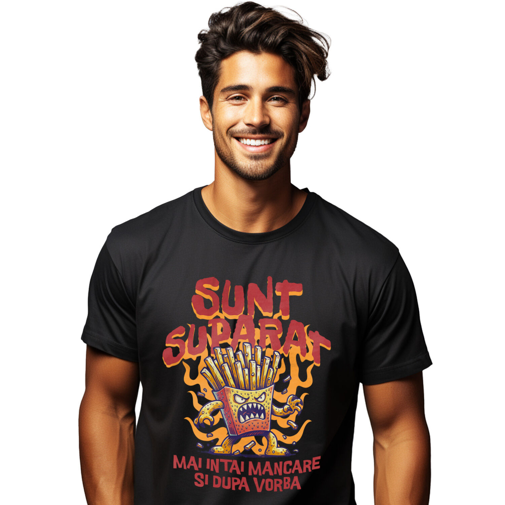 Tricou Femei, Barbati, Copii, Fata, Baiat, Unisex Personalizat Cartofi prăjiți furioși în flăcări | Cadou personalizat amuzant pentru familie și prieteni [1]