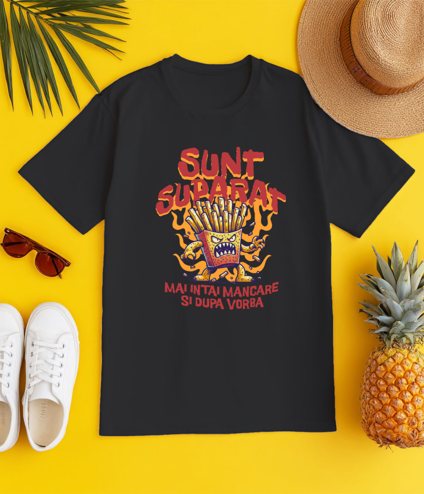 Tricou Femei, Barbati, Copii, Fata, Baiat, Unisex Personalizat Cartofi prăjiți furioși în flăcări | Cadou personalizat amuzant pentru familie și prieteni [3]