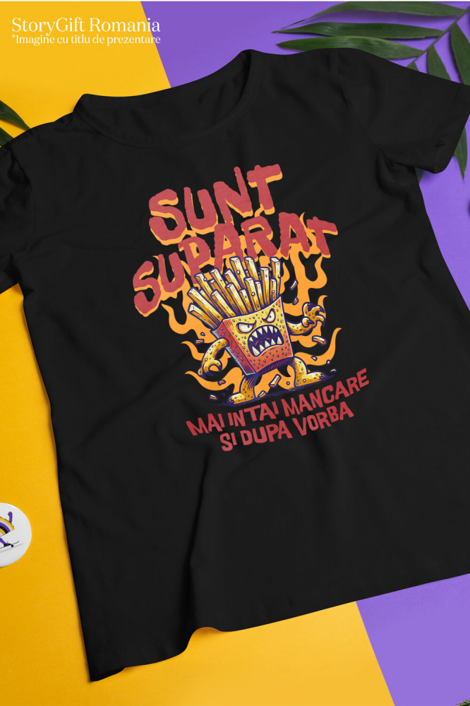 Tricou Femei, Barbati, Copii, Fata, Baiat, Unisex Personalizat Cartofi prăjiți furioși în flăcări | Cadou personalizat amuzant pentru familie și prieteni [3]