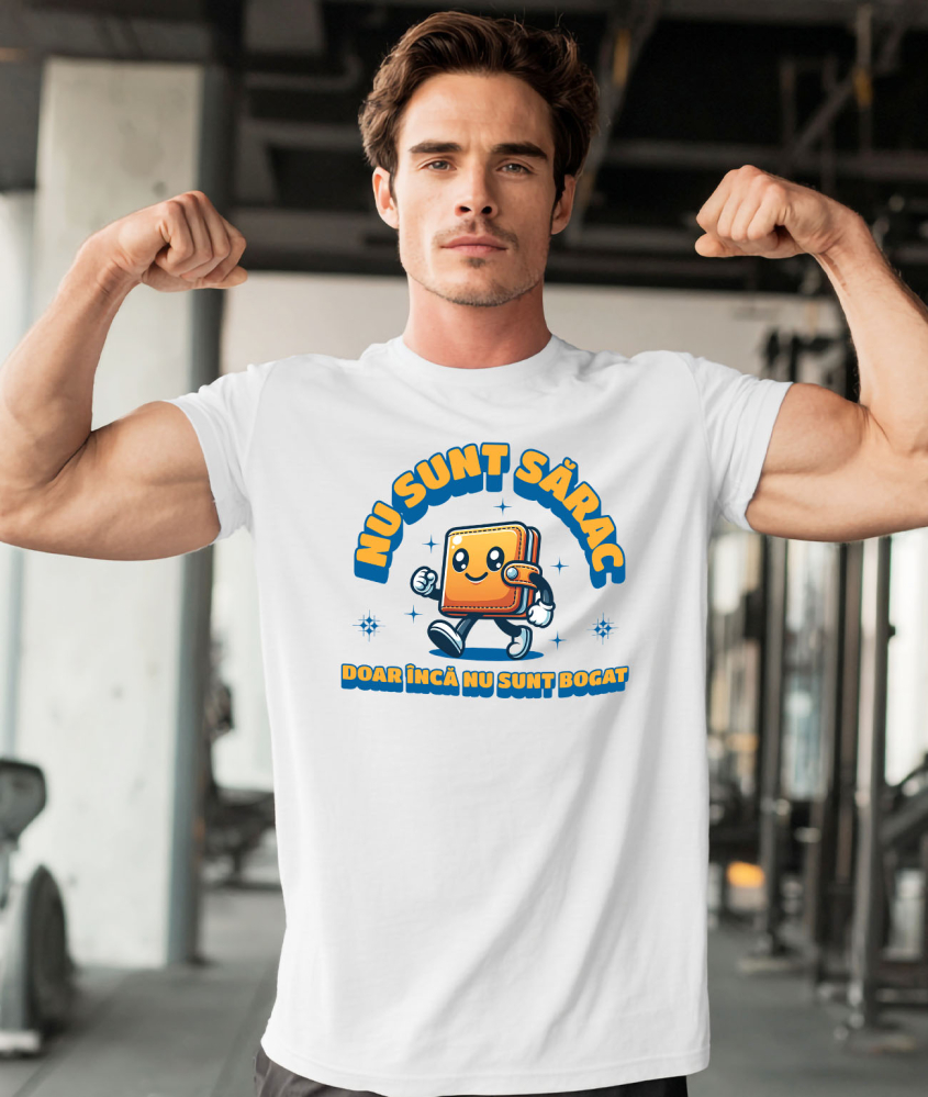 Tricou Femei, Barbati, Copii, Fata, Baiat, Unisex Personalizat Portofel Mergător Vesel – „Nu Sunt Sărac, Doar Încă Nu Sunt Bogat” – Cadou Personalizat pentru Familie, Tati, Copii, Prieteni [2]