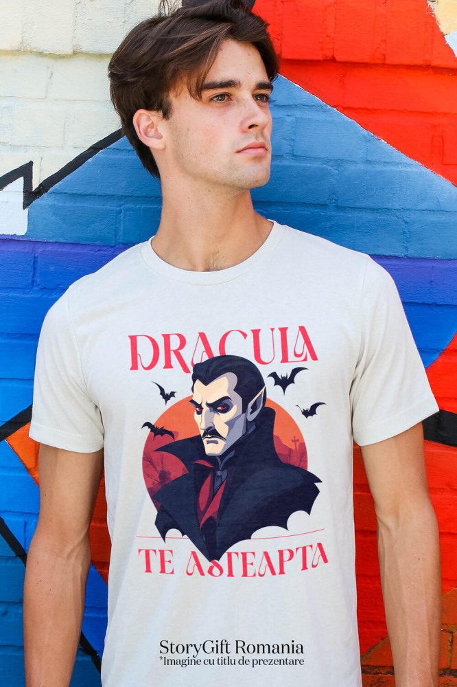 Tricou Femei, Barbati, Copii, Fata, Baiat, Unisex Personalizat Portret Dracula Cu Pelerină | Cadouri Personalizate Halloween Vlad Țepeș [2]
