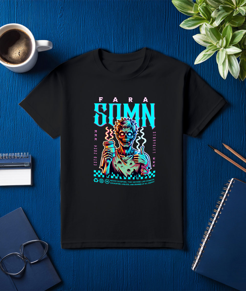 Tricou Femei, Barbati, Copii, Fata, Baiat, Unisex Personalizat „Cana Personalizată „Zombie Extenuat” - Cadou Amuzant pentru Iubitorii de Cafea” [3]