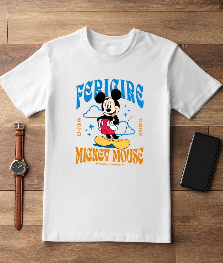 Tricou Barbati cu Povesti Magice cu Mickey Mouse 100% Bumbac, Alb, L [3]