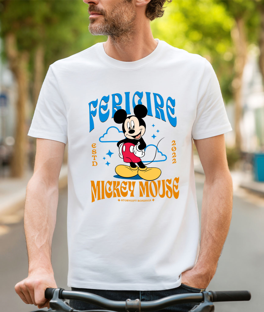 Tricou Barbati cu Povesti Magice cu Mickey Mouse 100% Bumbac, Alb, L [2]