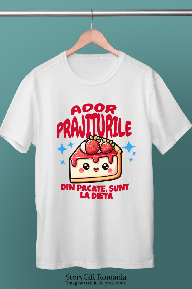 Tricou Femei, Barbati, Copii, Fata, Baiat, Unisex Personalizat Cheesecake personalizat cu căpșuni și mesaj haios – Cadou ideal pentru iubitorii de prăjituri [3]