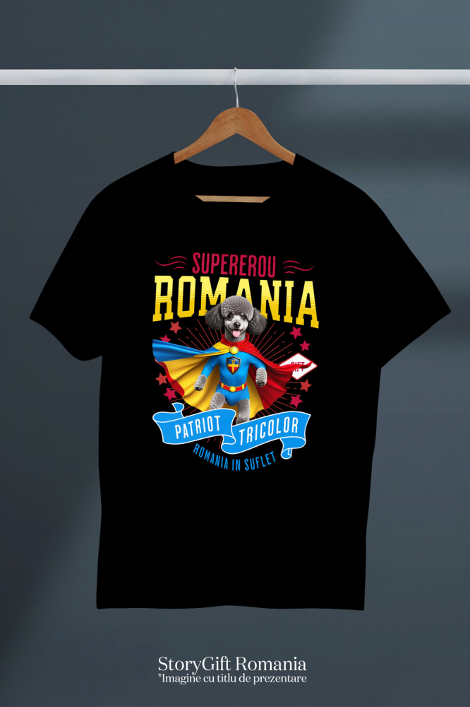 Tricou Femei, Barbati, Copii, Fata, Baiat, Unisex Personalizat Pudel în Costum de Căpitan România – Cadou Personalizat pentru Iubitorii de Câini [3]