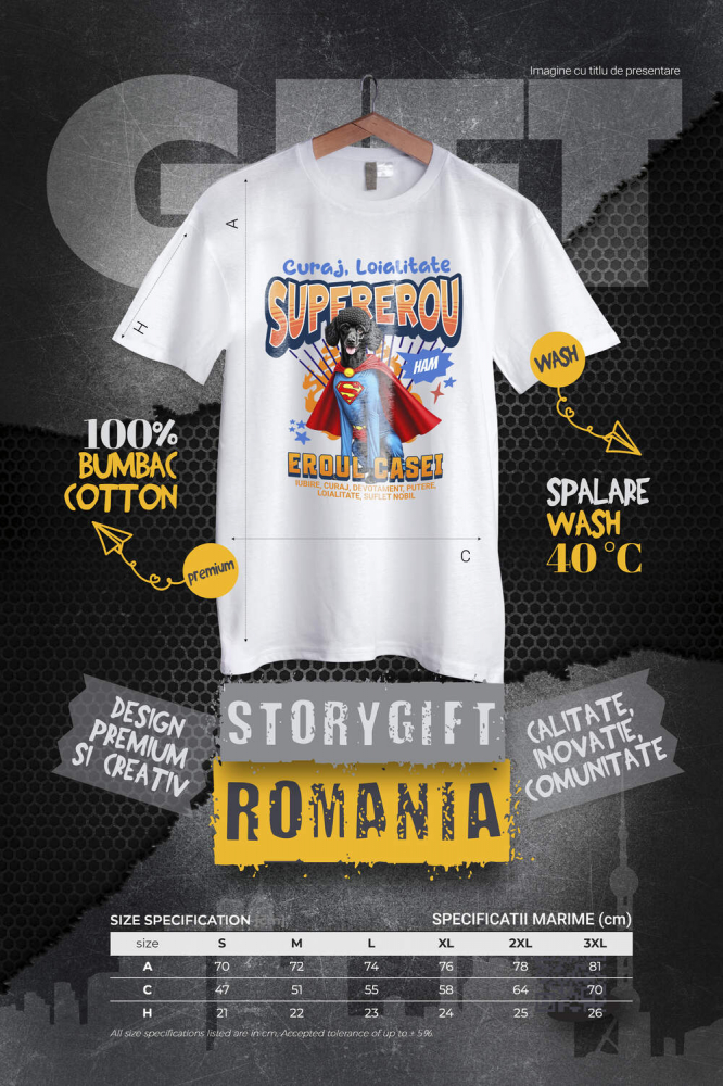 Tricou Femei, Barbati, Copii, Fata, Baiat, Unisex Personalizat Pudel în Costum de Superman – Produse Personalizate pentru Familie și Copii [4]