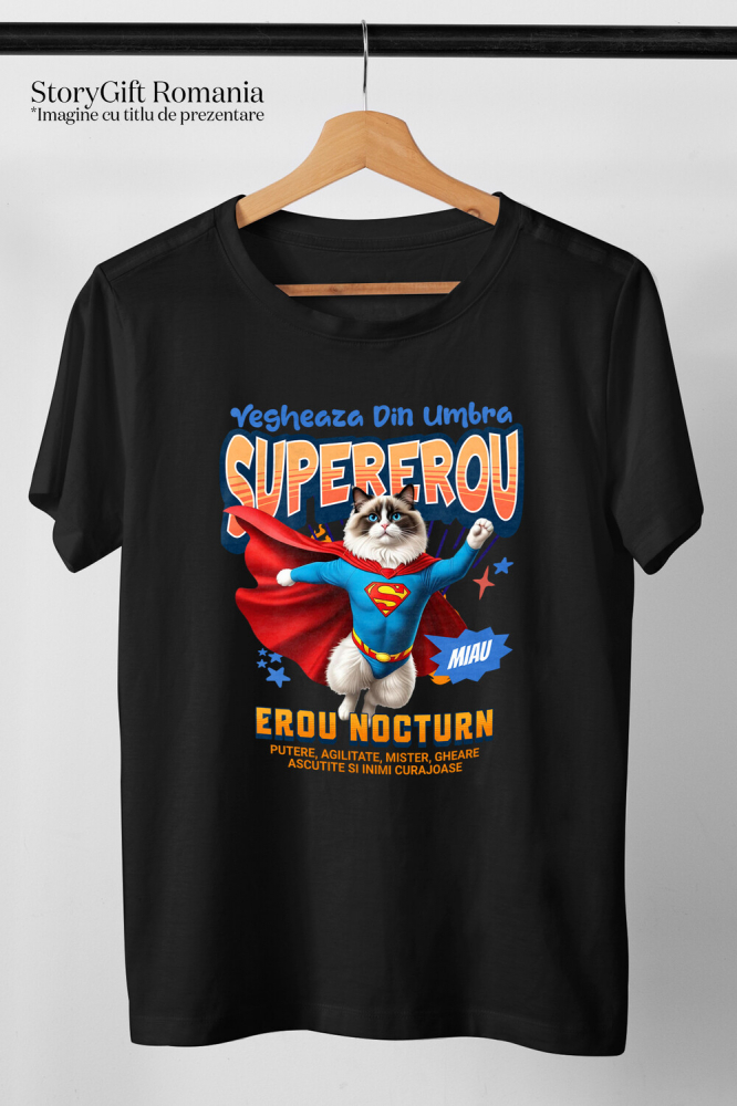 Tricou Femei, Barbati, Copii, Fata, Baiat, Unisex Personalizat Pisică Ragdoll Supererou – Design Personalizat pentru Iubitorii de Animale și Familie [3]